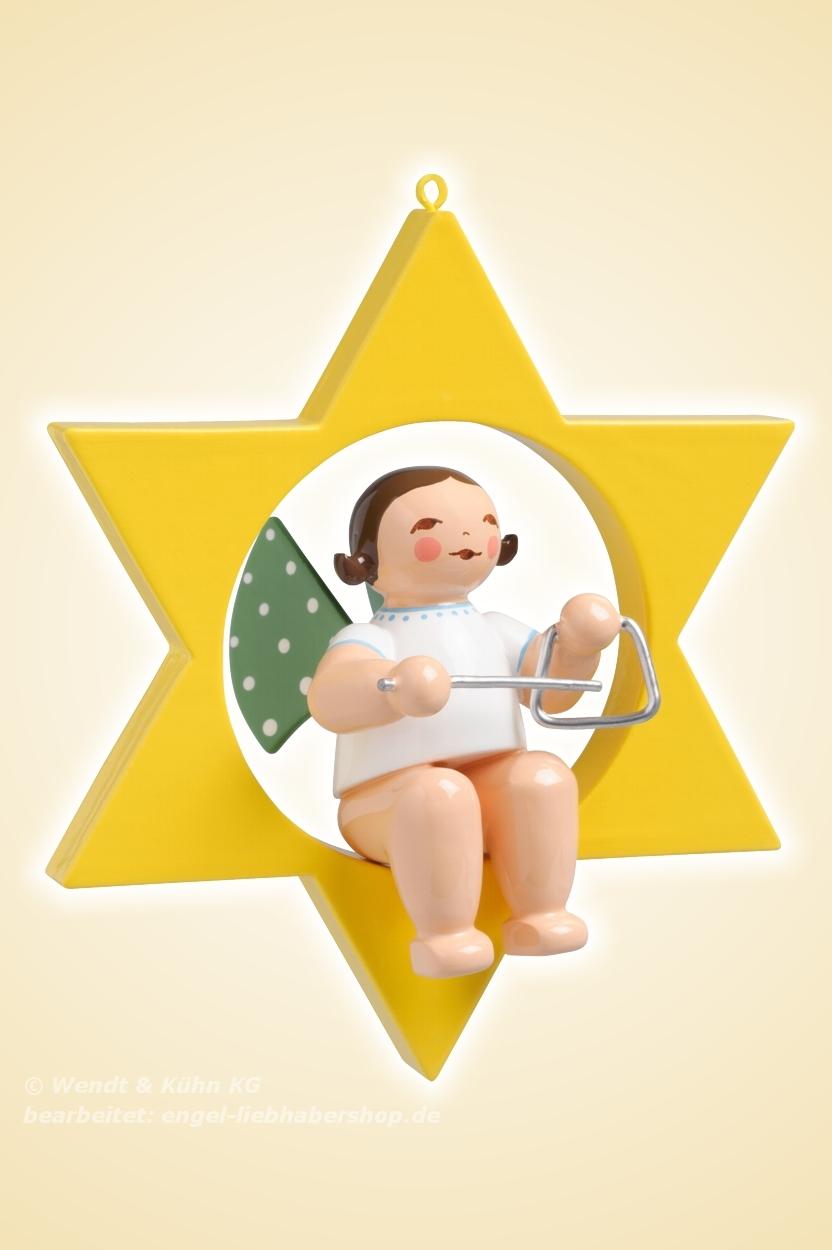 kleiner Christbaumengel von Wendt und Kühn - mit Triangel im Stern