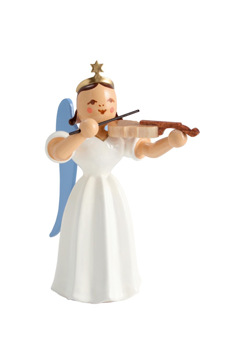 Langrockengel - farbig Violine  Faltenrockengel - ELF 011