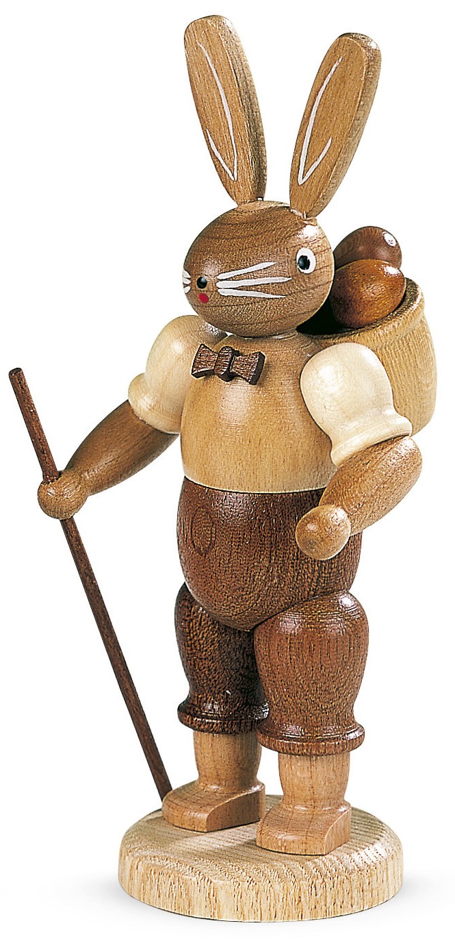 Osterhasenmann mit Korb - natur