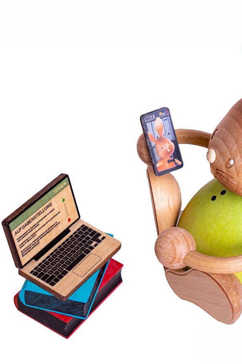 Stupsi Hase Homeschooling mit Laptop - Fa. Kuhnert - Sonderedition 2021