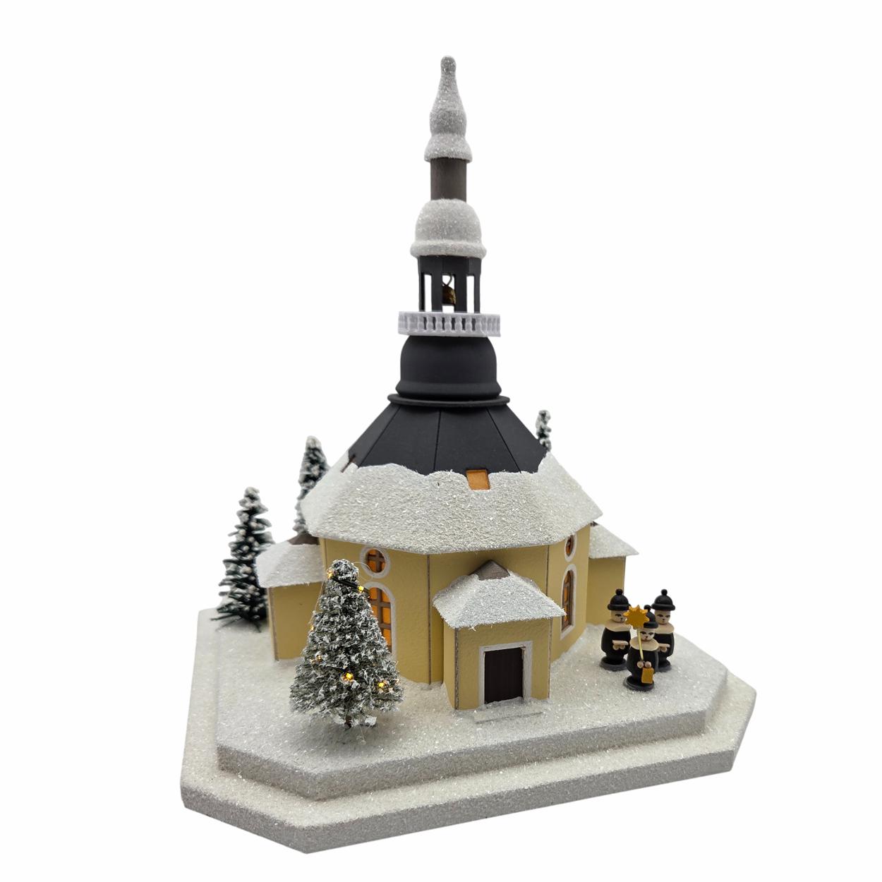 Lichterhaus - Seiffener Kirche mit beleuchtetem Weihnachtsbaum