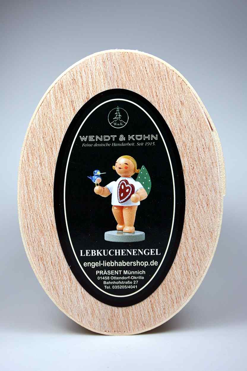 Grünhainichener Engel® - Engel mit Lebkuchen und Vogel, Wendt&Kühn