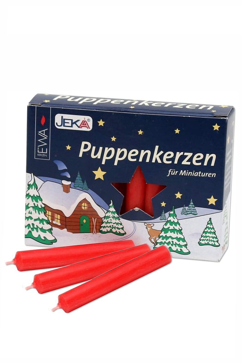 Puppenkerzen groß rot - 20 Stück - 10 mm