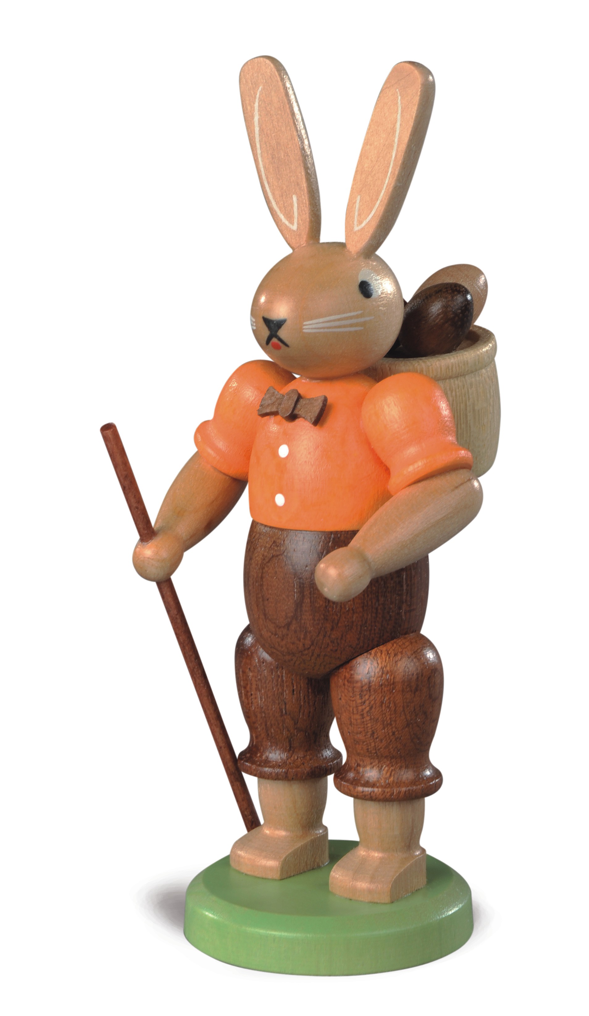 Hasenmann mit Korb - farbig lasiert
