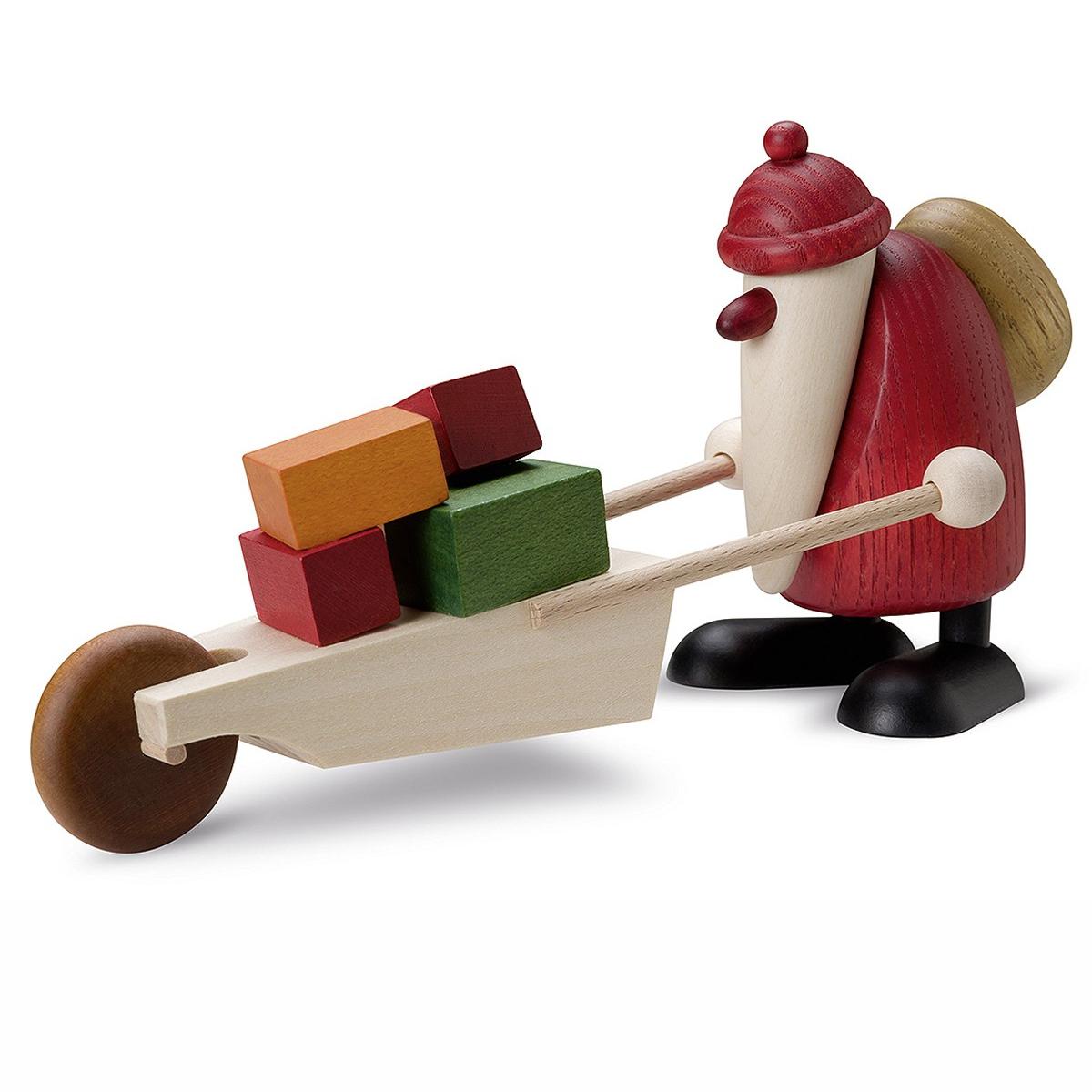 Weihnachtsmann mit Geschenkekarre - 9 cm - Björn Köhler