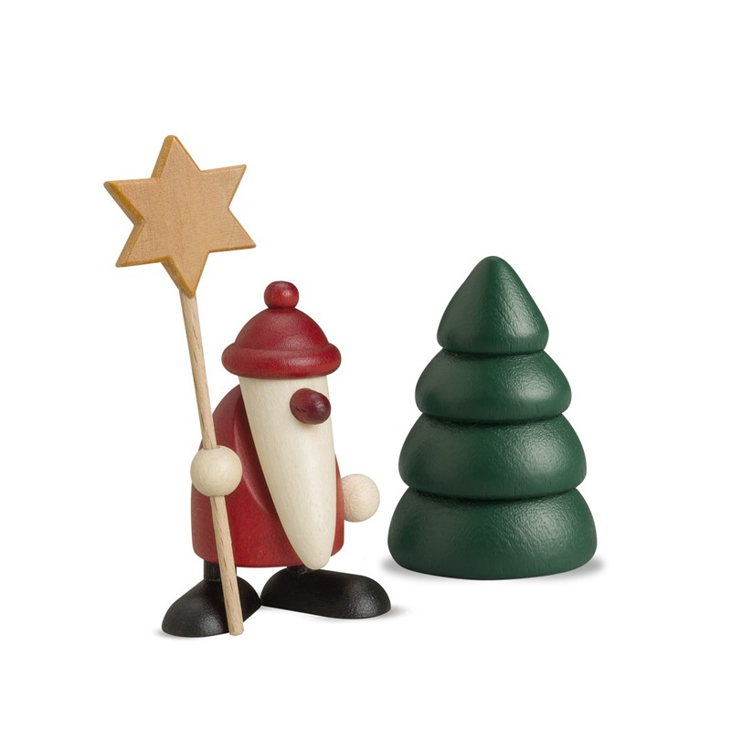 Set 5 - Weihnachtsmann mit Stern - 4 cm