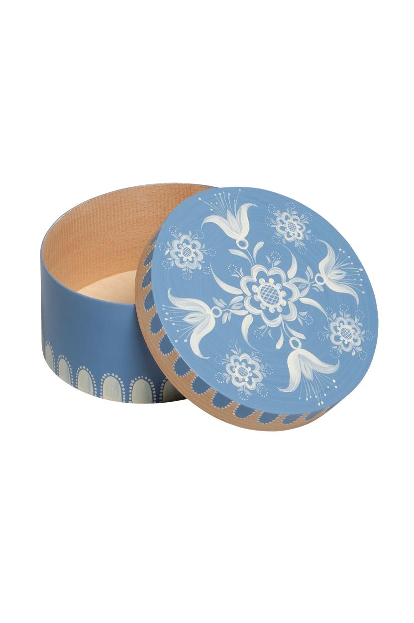Spandose Wendt & Kühn - mit floralem Muster, blau, klein, rund