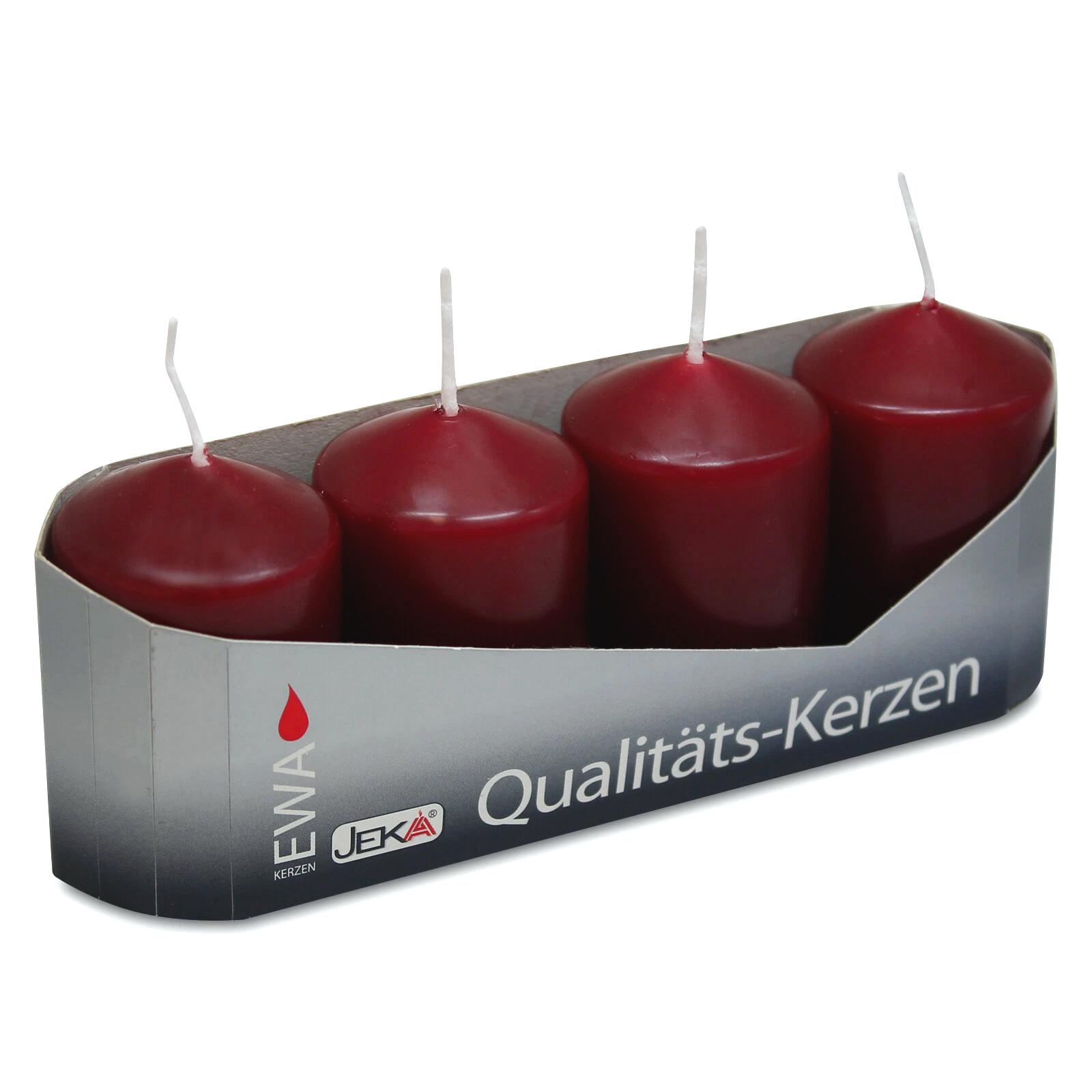 4 Kerzen Stumpen burgund 60mm