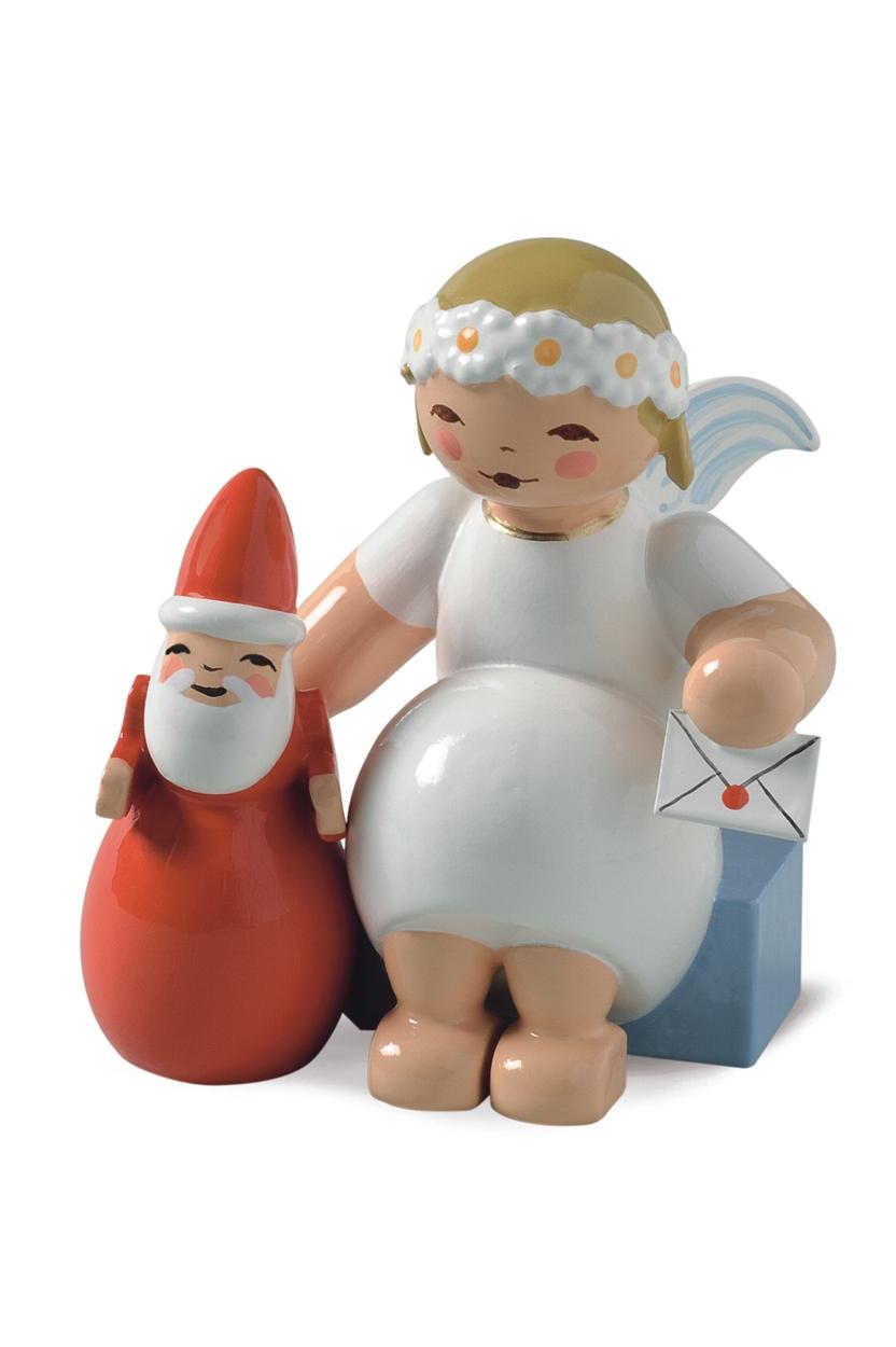 Margeritenengel sitzend mit Weihnachtsmann - Wendt&Kühn