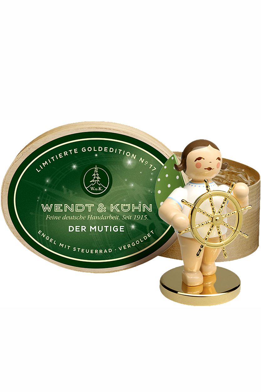 Der Mutige - limitierte Goldedition No. 17 - Grünhainichener Engel mit Steuerrad - Wendt und Kühn 2024