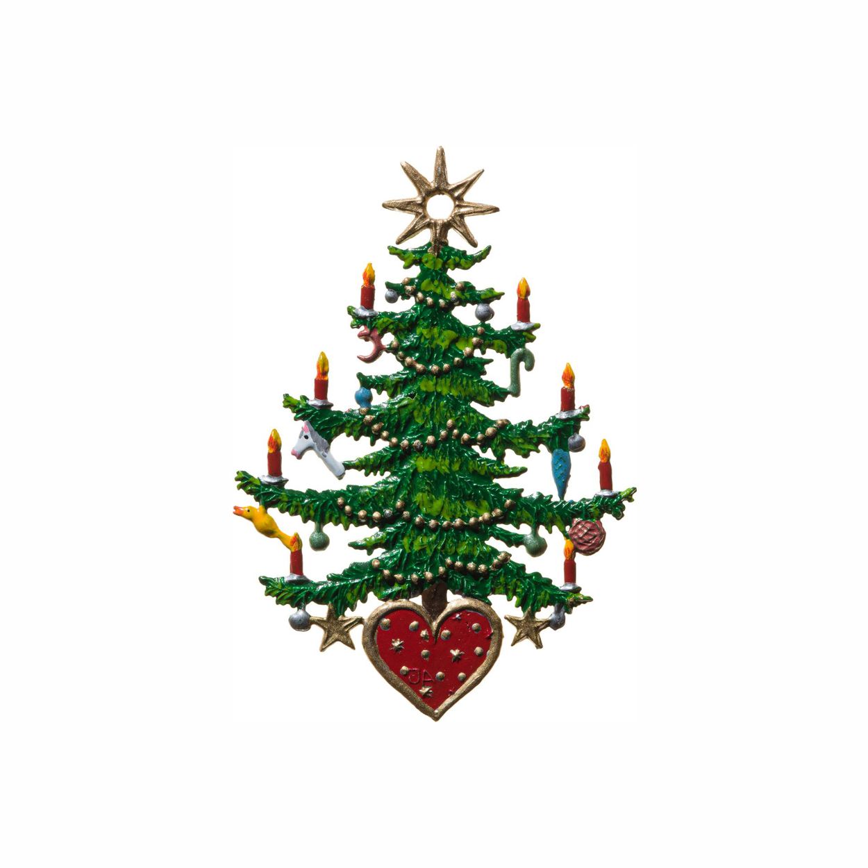 Hänger Christbaum mit Herz - Zinn