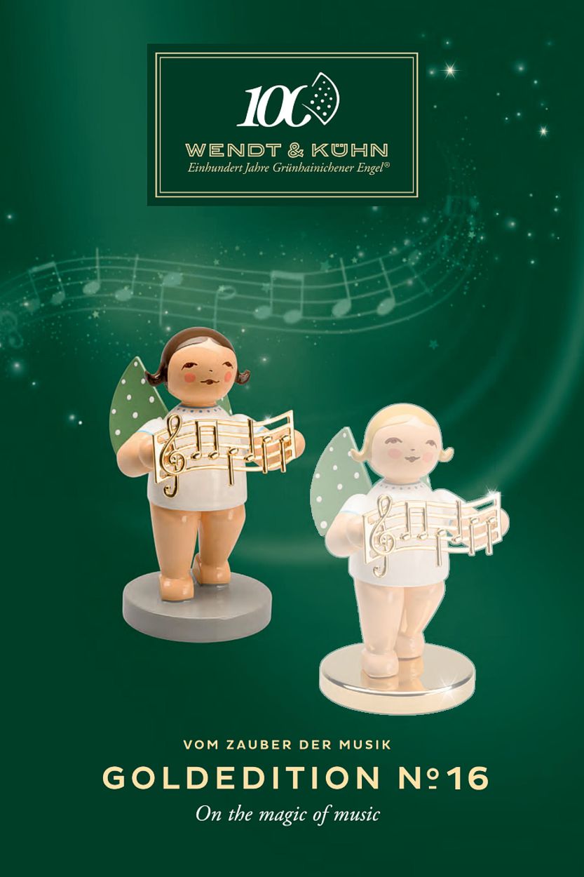 Komponist - Vom Zauber der Musik - Goldedition No. 16 - Grünhainichener Engel mit Notenlinie - Wendt & Kühn 2023
