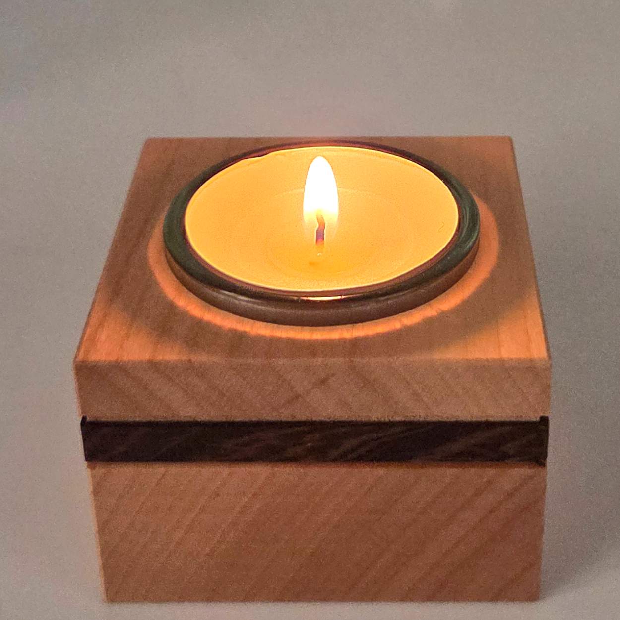 Teelichtleuchter - Kirsche mit Wenge