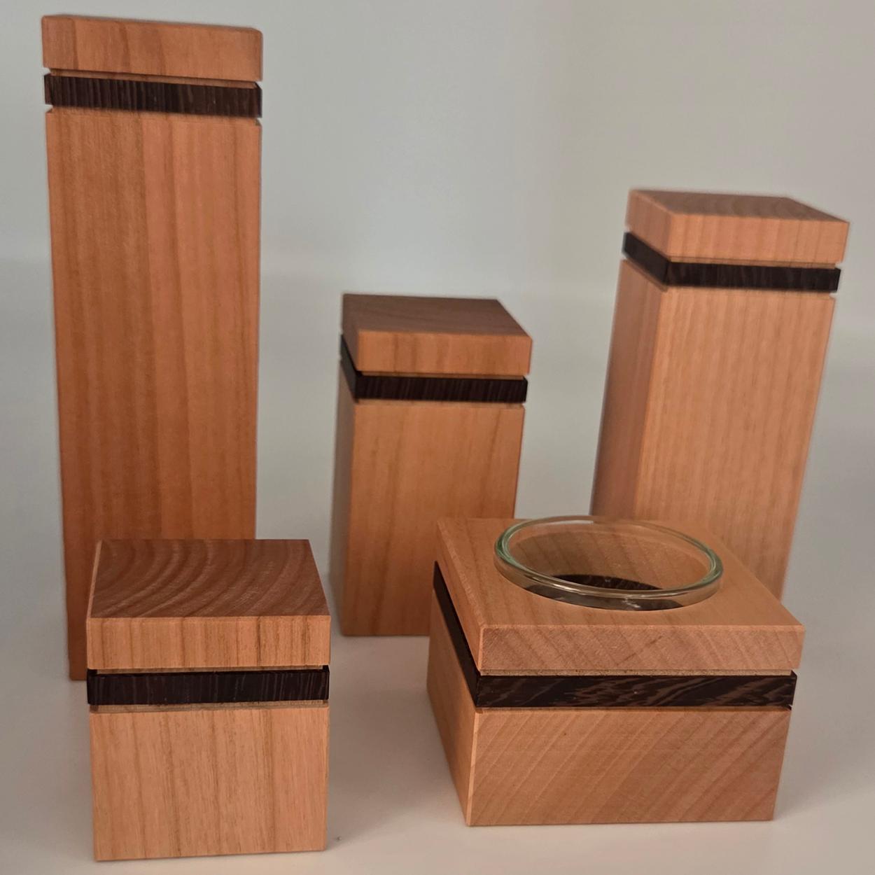 Teelichtleuchter - Kirsche mit Wenge