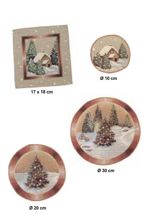 Platzdecke mit Gold-Lurex Design: Night in the Montains  - Ø20 cm