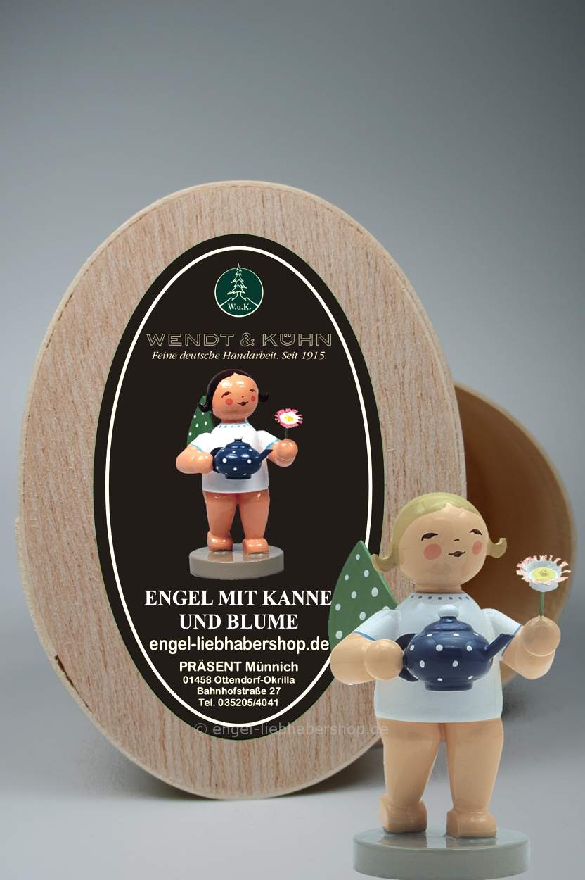 Grünhainichener Engel® - Engel mit Kanne und Blume, Wendt&Kühn