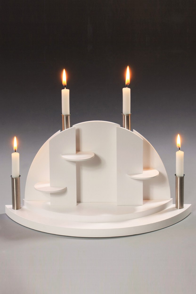 Lichterbogen weiss mit kleinen sitzenden Grünhainichener Engeln