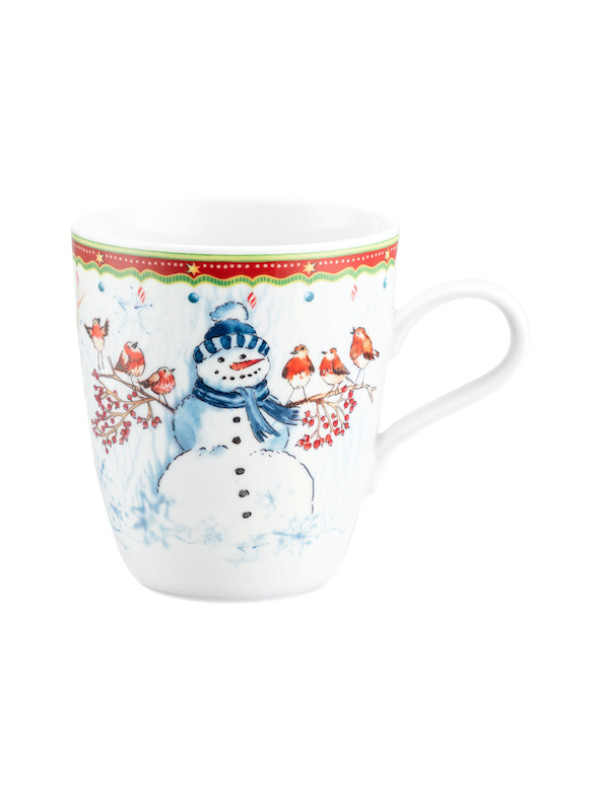 Porzellanbecher mit Henkel 0,4l - Schneemann - Seltmann Weiden