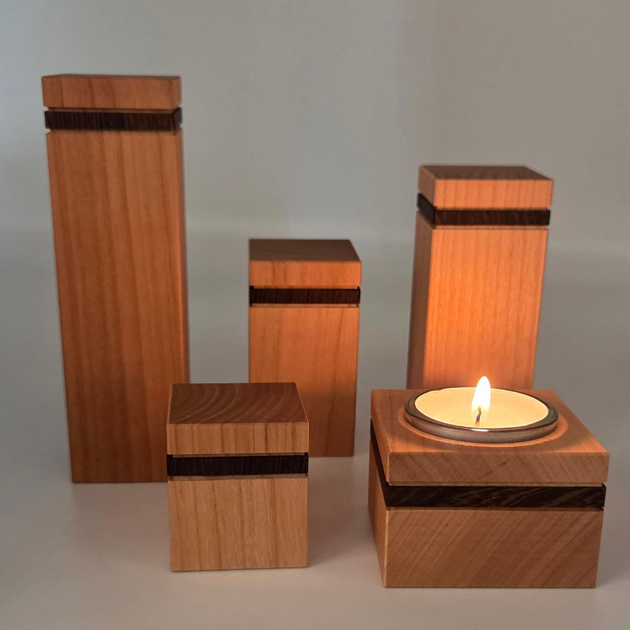 4'er Set Dekososckel/-stehlen - Kirsche mit Wenge