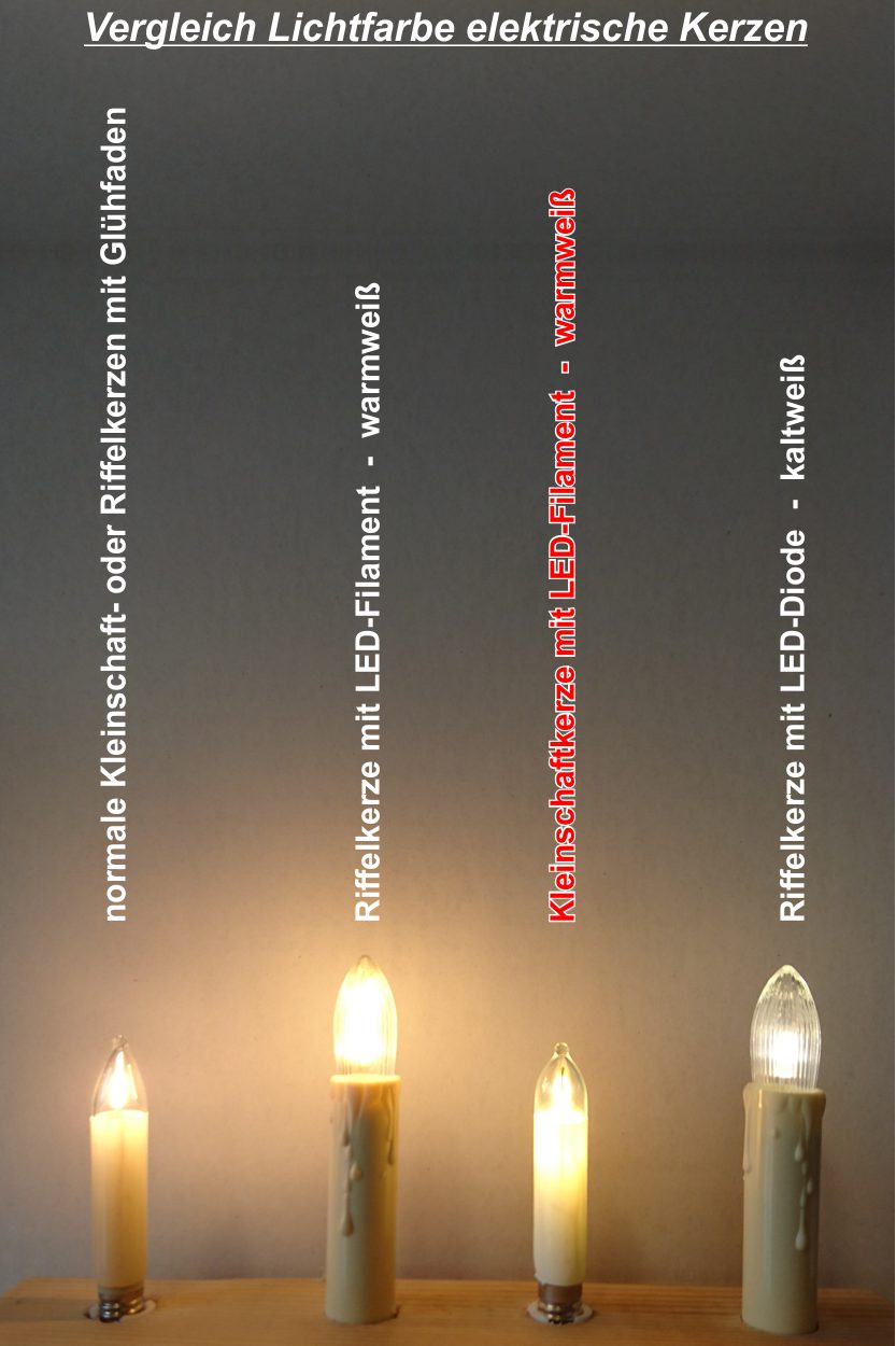 LED-Filament Kleinschaftkerzen - Ersatzkerzen - warmweiß