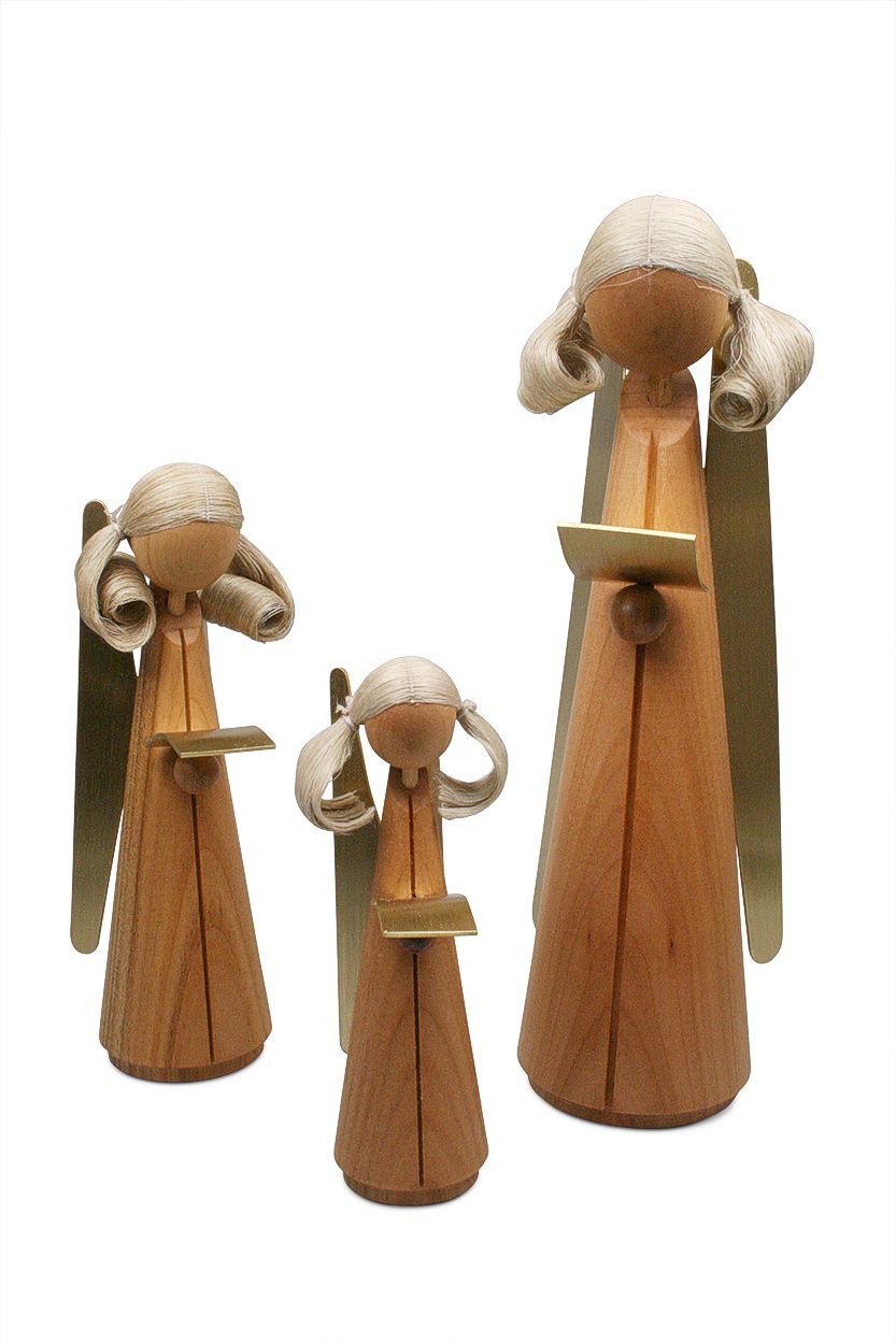 Kirschbaumengel, Messingflügel, 10 cm hoch