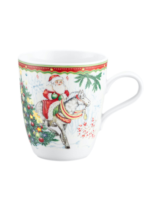Porzellanbecher mit Henkel 0,4l - Weihnachtsmänner - Seltmann Weiden