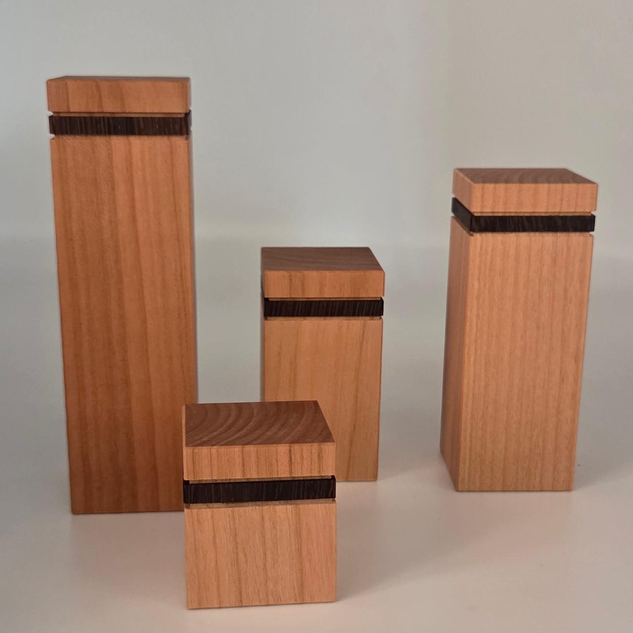 4'er Set Dekososckel/-stehlen - Kirsche mit Wenge